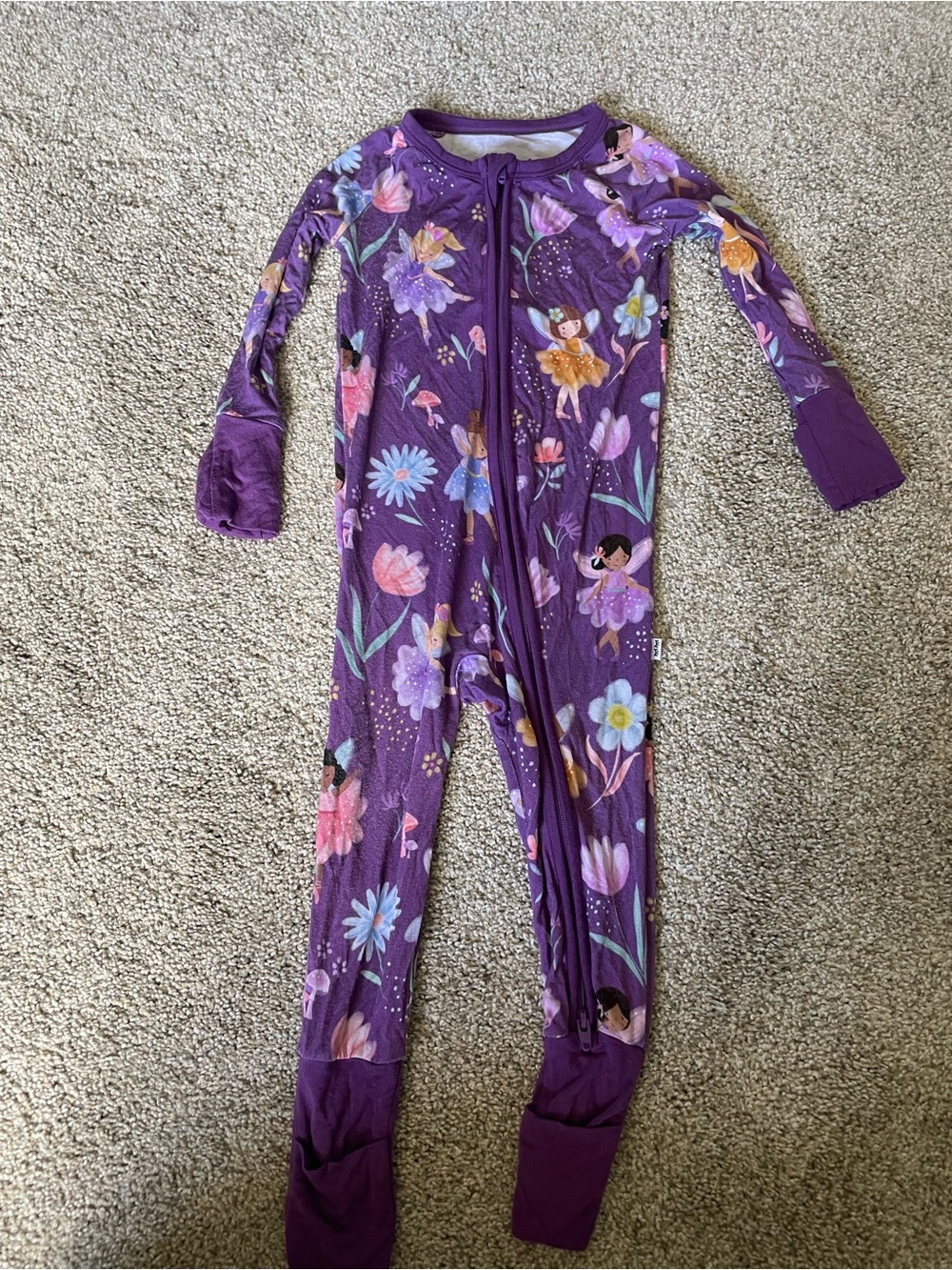 Little Sleepies Purple Floral Fairy Footed One-Piece Pajamas